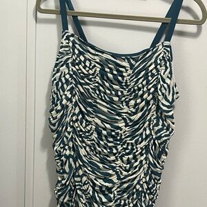 Torrid Zebra Print Ruched Tank Top - Black and White